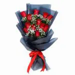 Designer Bouquet of 12 Red Roses