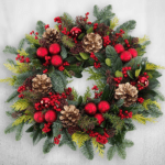 Fresh Christmas Wreath with Decor