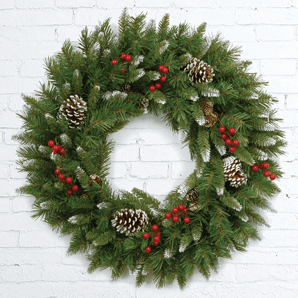 Fresh Christmas Wreath with Silver Decor in Dubai UAE