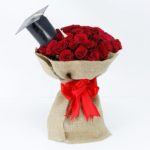 Graduation Bouquet of Red Roses