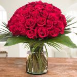 Romance of 50 Red Roses with Vase