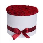 White Box of Red Roses