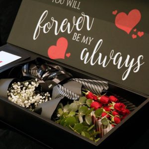 Forever My Love Customised Flower Gift Box - Red Spray Roses