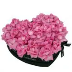 Perfect Pink Roses in Heart Shaped Box