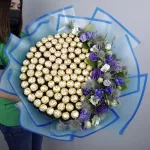 Ferrero Bouquet with Blue Flowers by June Flowers