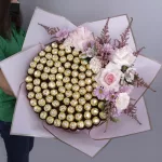 Ferrero Bouquet with Pink Flowers by June Flowers