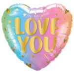 Love You – Pastel Heart Shape Balloon By June Flowers