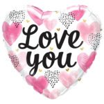 Love You – Pink and White Balloon BY June Flowers