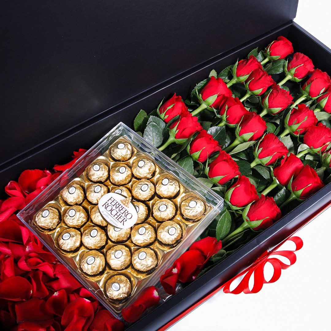 Romantic Trio with Ferrero Flower Delivery UAE
